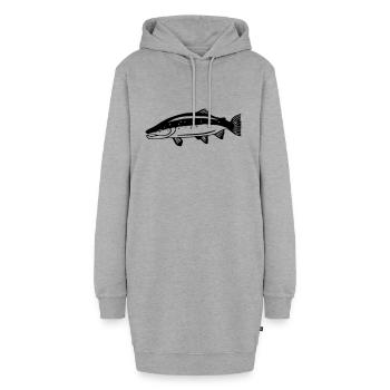 Lachs - Hoodie-Kleid - Grau meliert - Vorne - AI Model Female 172 light (172cm)