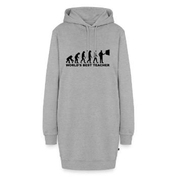Lehrer - Hoodie-Kleid - Grau meliert - Vorne - AI Model Female 172 light (172cm)