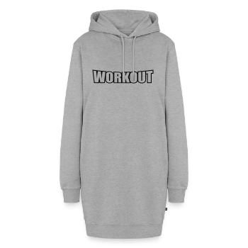 workout - Hoodie-Kleid - Grau meliert - Vorne - AI Model Female 172 light (172cm)