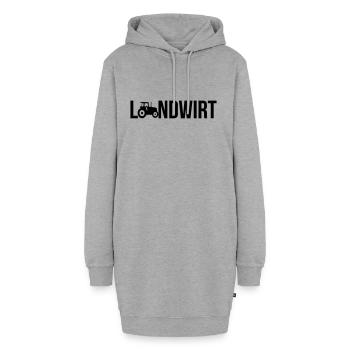 landwirt - Hoodie-Kleid - Grau meliert - Vorne - AI Model Female 172 light (172cm)