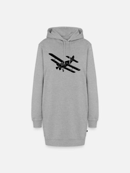 Flugzeug Pilot Flieger Anna Antonov AN-2 - Hoodie-Kleid - Grau meliert