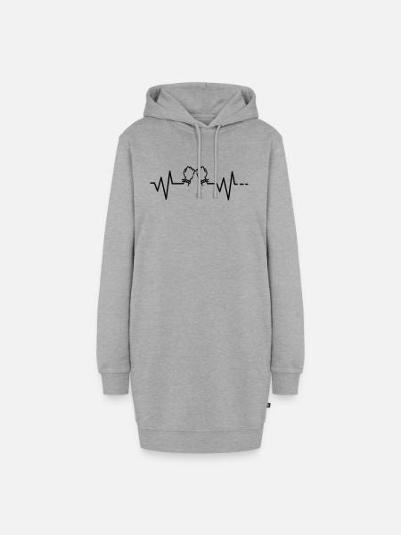 Herzschlag Freundschaft Beste Freundin Freund Hand - Hoodie-Kleid - Grau meliert