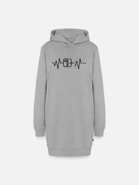 Herzschlag Gaming Switch Controller Gamer Mario - Hoodie-Kleid - Grau meliert
