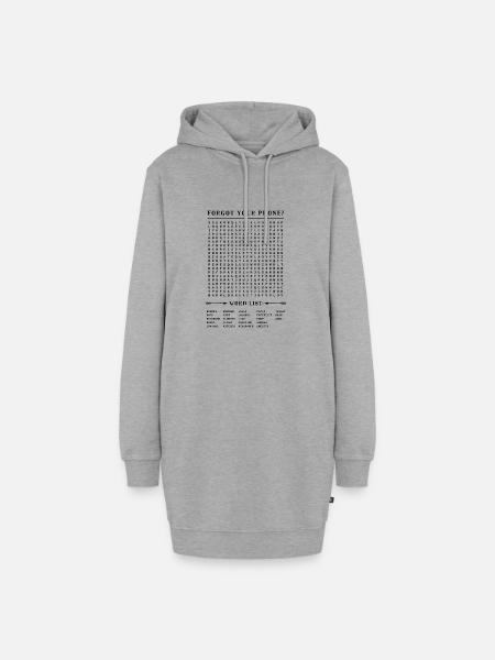 Wenn man sein handy vergessen hat - Hoodie-Kleid - Grau meliert