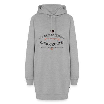 Ein Elsässer fällt nicht - Hoodie-Kleid - Grau meliert - Vorne - AI Model Female 172 light (172cm)