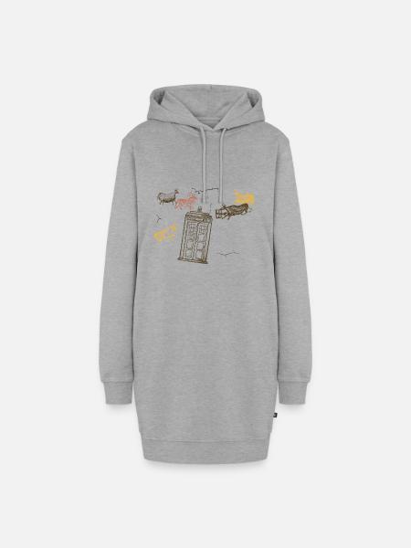 prähistorische Polizeikiste - Hoodie-Kleid - Grau meliert