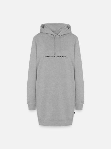 Chemnitz Koordinaten - Hoodie-Kleid - Grau meliert