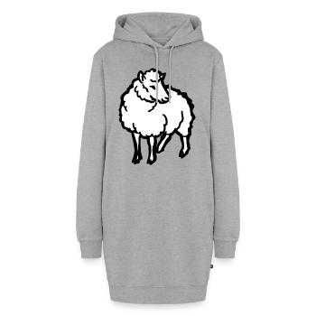 Schaf Aue Wolle Landwirtschaft Geschenk Lustig - Hoodie-Kleid - Grau meliert - Vorne - AI Model Female 172 light (172cm)
