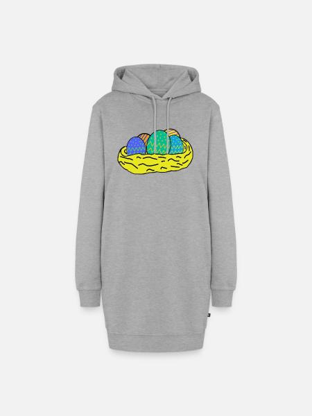 Ostereier - Hoodie-Kleid - Grau meliert