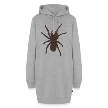 Vogelspinne2 - Hoodie-Kleid - Grau meliert - Vorne - AI Model Female 172 light (172cm)