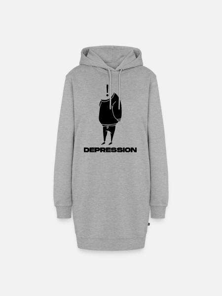 Depression - Hoodie-Kleid - Grau meliert