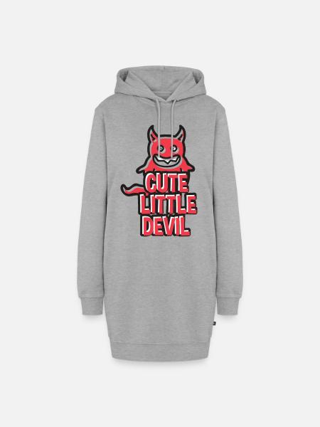 Cute Little Devil - Hoodie-Kleid - Grau meliert