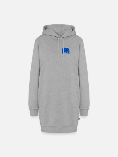 Blauer Elefant - blue elephant - Hoodie-Kleid - Grau meliert