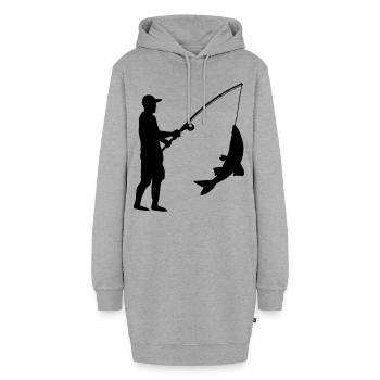 angler - Hoodie-Kleid - Grau meliert - Vorne - AI Model Female 172 light (172cm)