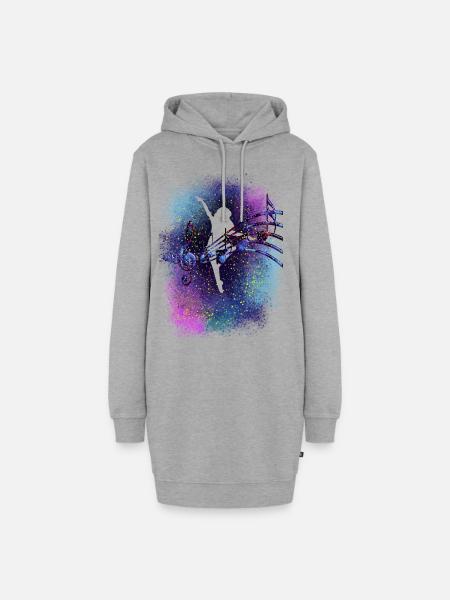 Tänzerin Musik - Hoodie-Kleid - Grau meliert