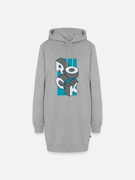 Rock türkis - Hoodie-Kleid - Grau meliert
