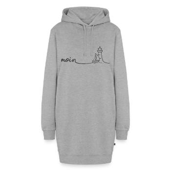 Moin Segelboot Leuchtturm - Hoodie-Kleid - Grau meliert - Vorne - AI Model Female 172 light (172cm)