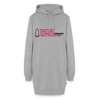 Mein dreckiger Zaubertrick! - Hoodie-Kleid - Grau meliert - Vorne - AI Model Female 172 light (172cm)