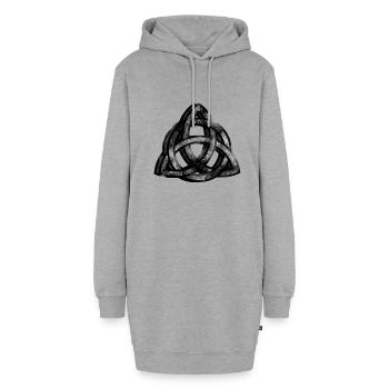 Keltisch Knoten Kelten keltisch Symbol Runen - Hoodie-Kleid - Grau meliert - Vorne - AI Model Female 172 light (172cm)