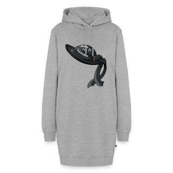 Geboren um groß zu werden - Hoodie-Kleid - Grau meliert - Vorne - AI Model Female 172 light (172cm)