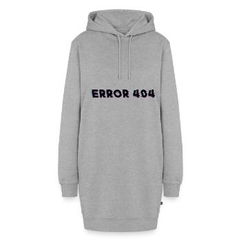 internet error 404 - Internet Fehler 404 - Hoodie-Kleid - Grau meliert - Vorne - AI Model Female 172 light (172cm)