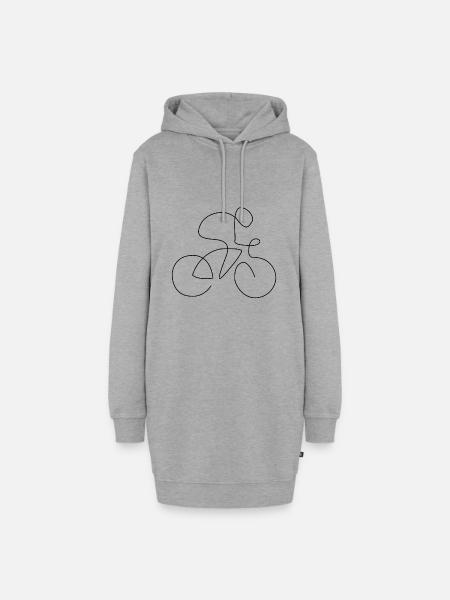Fahrrad - Hoodie-Kleid - Grau meliert