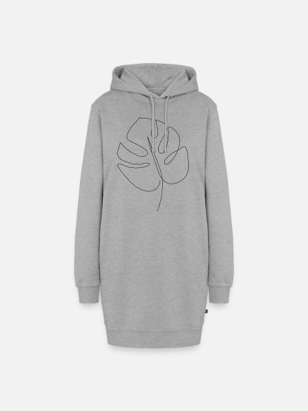 pflanze - Hoodie-Kleid - Grau meliert