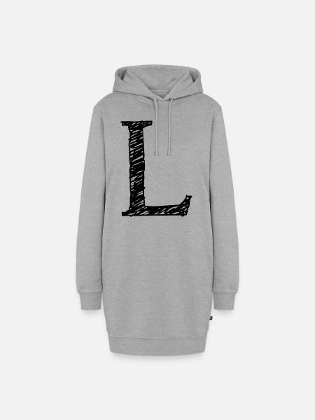 L - Hoodie-Kleid - Grau meliert