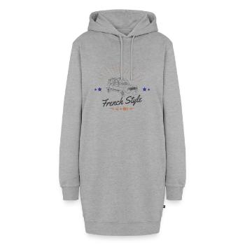 Französischer Stil - 4L 1961 - Hoodie-Kleid - Grau meliert - Vorne - AI Model Female 172 light (172cm)