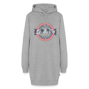 St anton - Hoodie-Kleid - Grau meliert - Vorne - AI Model Female 172 light (172cm)