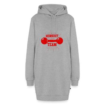 Workout Team - Hoodie-Kleid - Grau meliert - Vorne - AI Model Female 172 light (172cm)