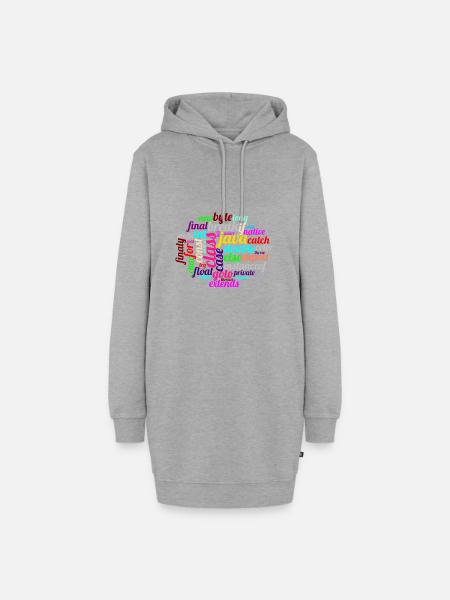 Java WordCloud - Hoodie-Kleid - Grau meliert