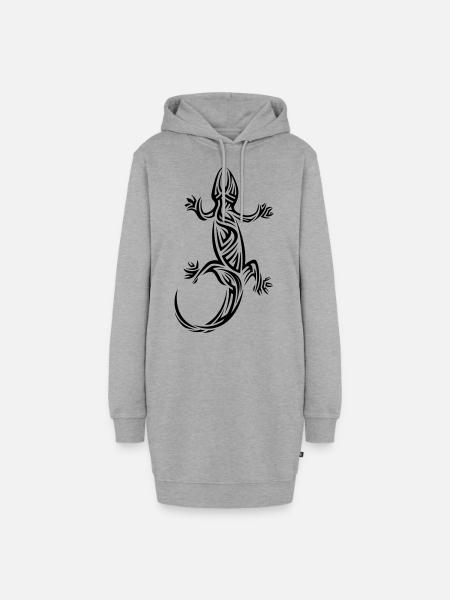 Gecko Tribal Tattoo - Hoodie-Kleid - Grau meliert