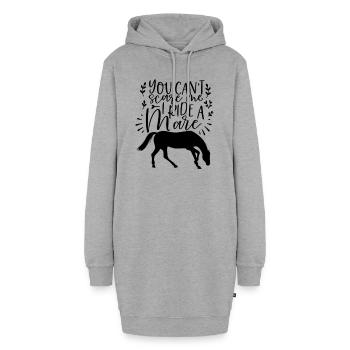 Kannst mich nicht erschrecken ich reite - Hoodie-Kleid - Grau meliert - Vorne - AI Model Female 172 light (172cm)