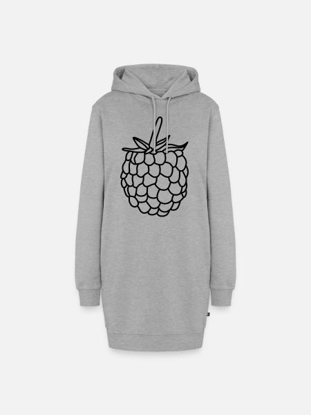 Himbeere Beere Vitamine - Hoodie-Kleid - Grau meliert