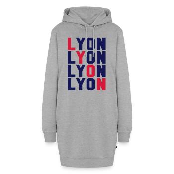 Lyon Gitter - Hoodie-Kleid - Grau meliert - Vorne - AI Model Female 172 light (172cm)