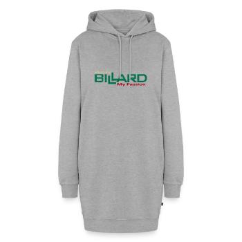Billard Design my passion what else, Poolbillard - Hoodie-Kleid - Grau meliert - Vorne - AI Model Female 172 light (172cm)