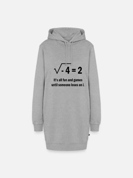 It's all fun and games Mathe Nerd Schule Geschenk - Hoodie-Kleid - Grau meliert