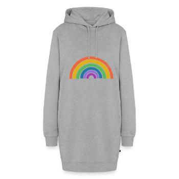 Regenbogen - Hoodie-Kleid - Grau meliert - Vorne - AI Model Female 172 light (172cm)