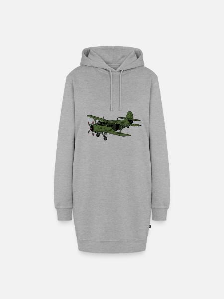 Antonov An-2 Flugzeug Doppeldecker UdSSR Geschenk - Hoodie-Kleid - Grau meliert