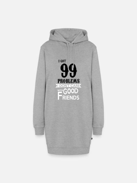 Freundschaft - Hoodie-Kleid - Grau meliert