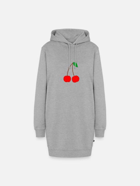 Kirschen - Hoodie-Kleid - Grau meliert