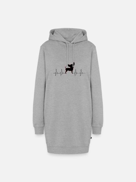 Chihuahua Love - Hoodie-Kleid - Grau meliert