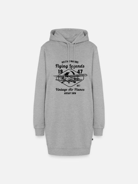 An-2 Antonov Flugzeug Doppeldecker Geschenk - Hoodie-Kleid - Grau meliert