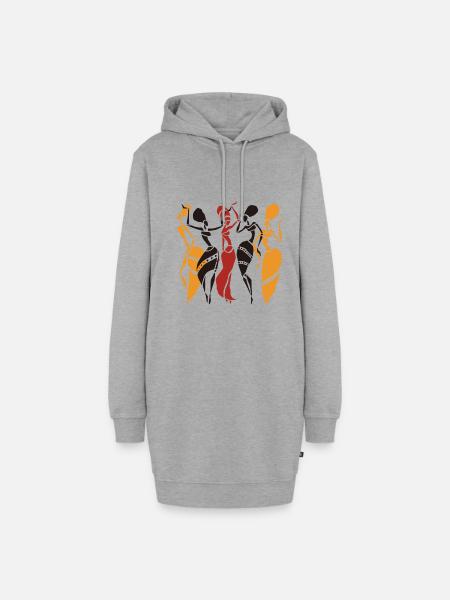Afrika - Hoodie-Kleid - Grau meliert