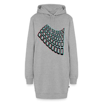 trippy illusion - Hoodie-Kleid - Grau meliert - Vorne - AI Model Female 172 light (172cm)