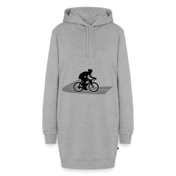 Rennrad Rennradfahrer auf Strasse - Hoodie-Kleid - Grau meliert - Vorne - AI Model Female 172 light (172cm)