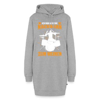 Ich Bringe Meine Nachbarn Zum Weinen - Hoodie-Kleid - Grau meliert - Vorne - AI Model Female 172 light (172cm)