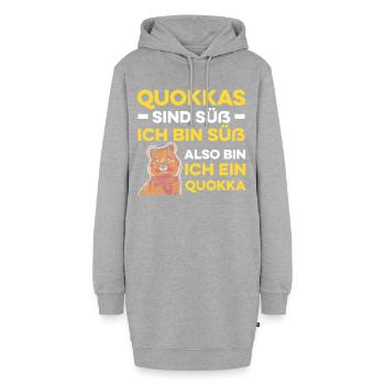 Quokkas Sind Süß Ich Bin Süß Also Bin Ich Ein Quok - Hoodie-Kleid - Grau meliert - Vorne - AI Model Female 172 light (172cm)