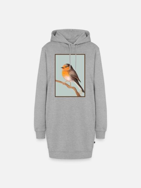 rotkehlchen - Hoodie-Kleid - Grau meliert